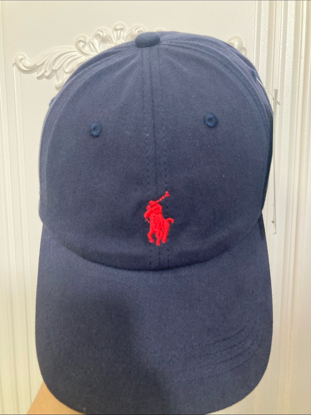 Polo by Ralph Lauren Navy Cap with Red Polo Player Embroidery